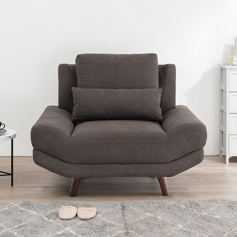 [幅113][生地サンプル無料] ごろ寝ソファ 1人掛け アームレス クッション付き 脚取り外し可能 Bright