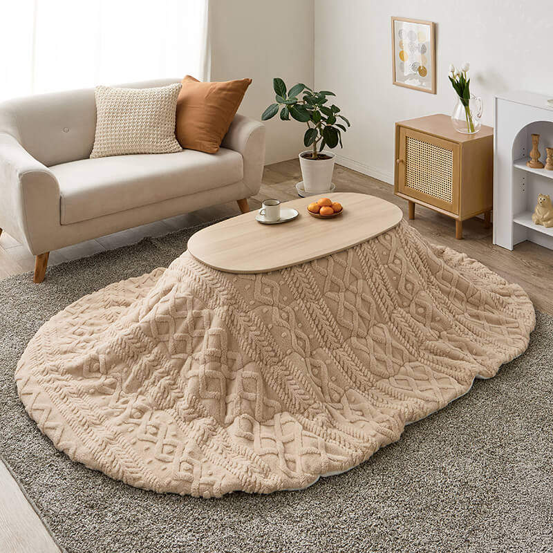 折りたたみ楕円形こたつ [幅90][単品/セット] Carumina+Luna/moku moku