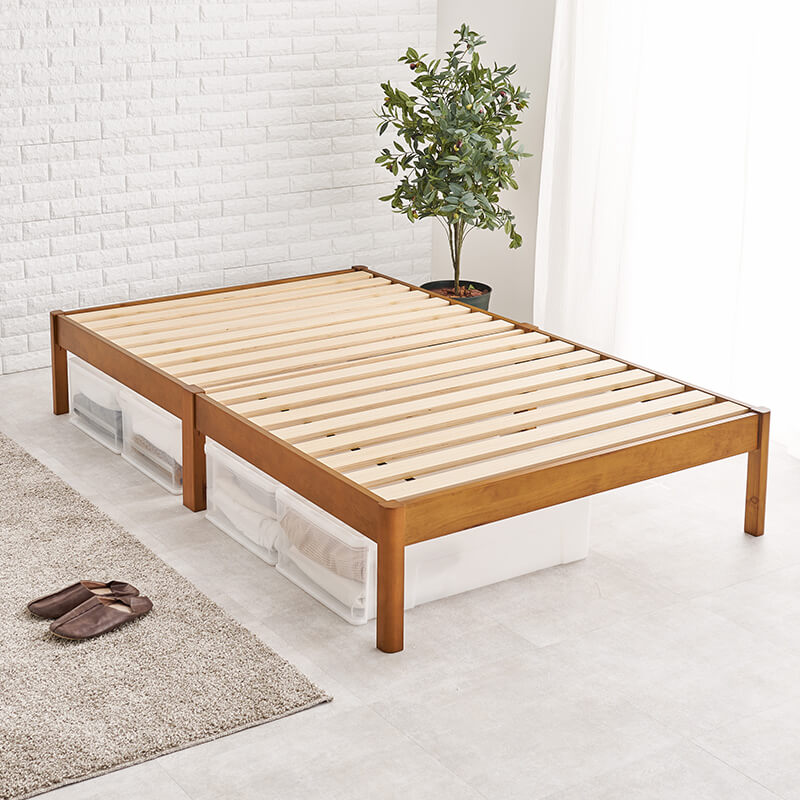 [シングル/セミダブル] 3分で組立できるすのこベッド ヘッドレスタイプ NEJILESS（フレーム単品orマットレスセット）