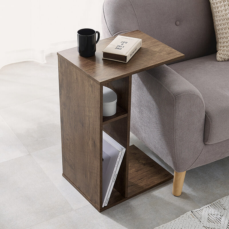 木製サイドテーブル ブラウン コーナー型 2WAY コの字型サイドテーブル [幅30] | おしゃれな家具・インテリア