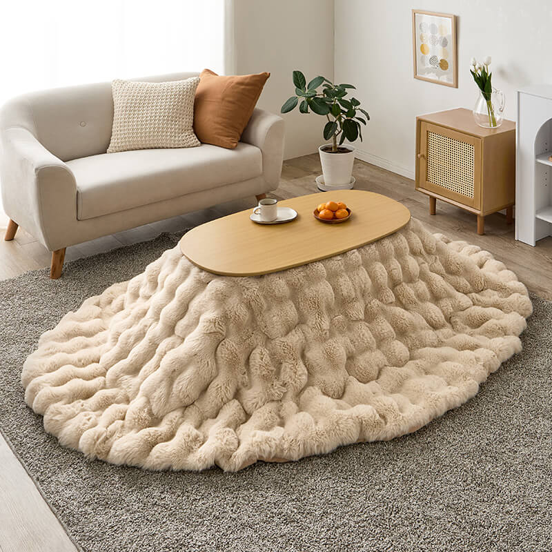 【新色登場】[幅90][単品/セット] 折りたたみ楕円形こたつ Carumina+Luna/moku moku/POKA/メレンゲ