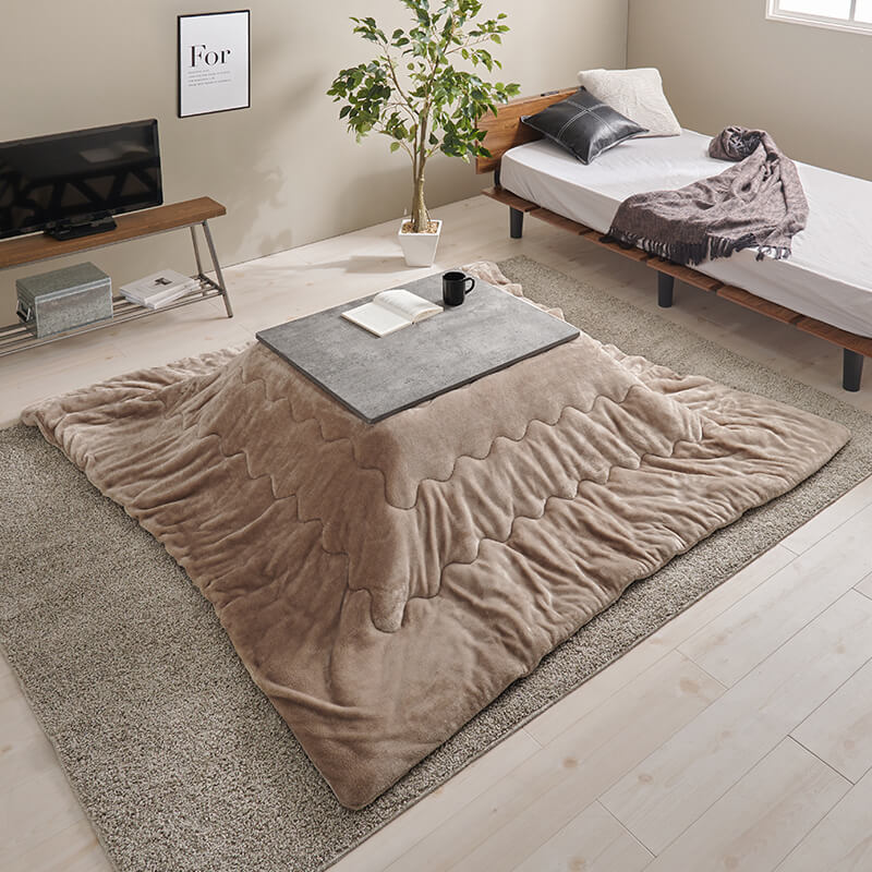 コンクリート調長方形こたつ Cartes+メレンゲ/Bique/Snow [幅75][単品