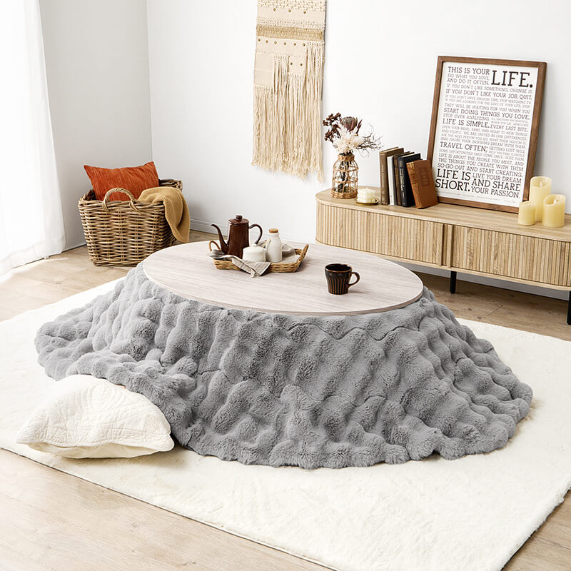 リバーシブル楕円形・円形こたつ [幅80/105][単品/セット] abel+Luna