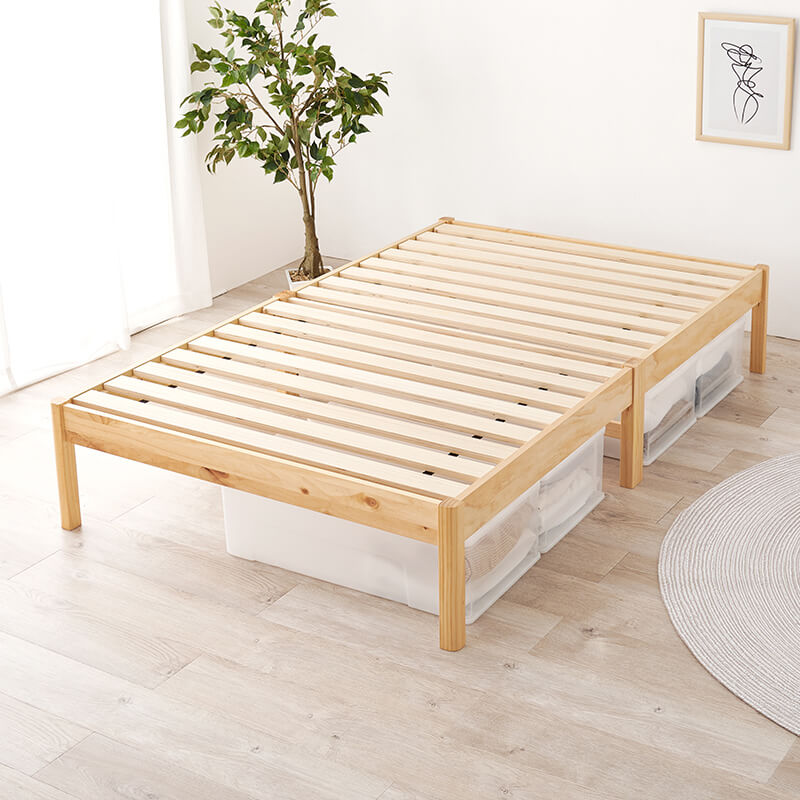 [シングル/セミダブル] 3分で組立できるすのこベッド ヘッドレスタイプ NEJILESS（フレーム単品orマットレスセット）