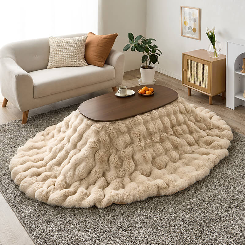 【新色登場】[幅90][単品/セット] 折りたたみ楕円形こたつ Carumina+Luna/moku moku/POKA/メレンゲ