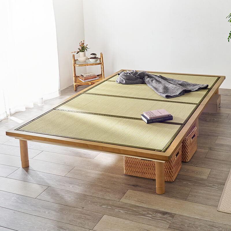 [S/SD/D] 頑丈すのこベッド 畳マットレスセット 高さ調節3段階 敷布団対応