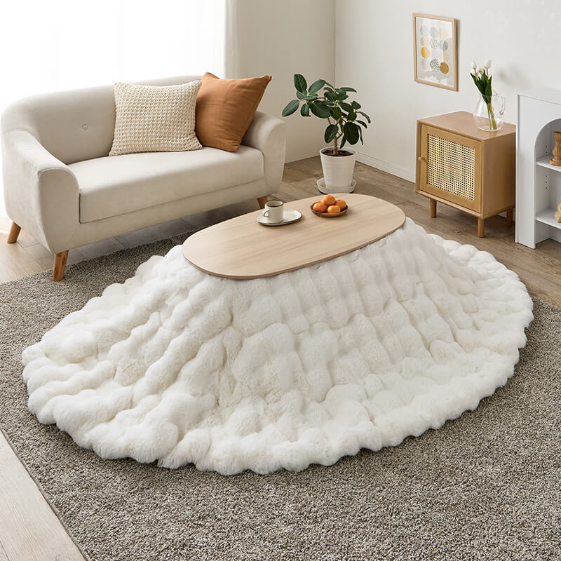 【新色登場】[幅90][単品/セット] 折りたたみ楕円形こたつ Carumina+Luna/moku moku/POKA/メレンゲ