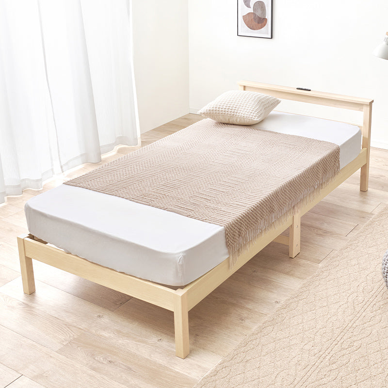 【新品】工具不要で3分組立！ すのこベッド シングル コンセント付 天然木 3分で組立できるすのこベッド [シングル] NEJILESS light | ベッド