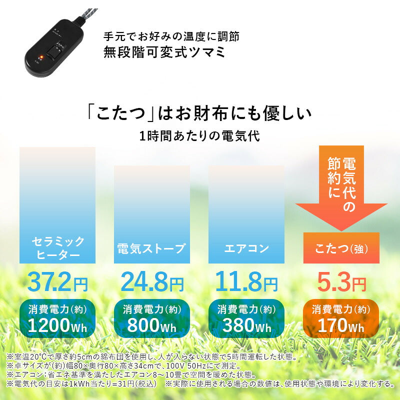 [幅105/120/150][単品] ウォールナット長方形こたつテーブル 高さ4段階調節可能 JESTA