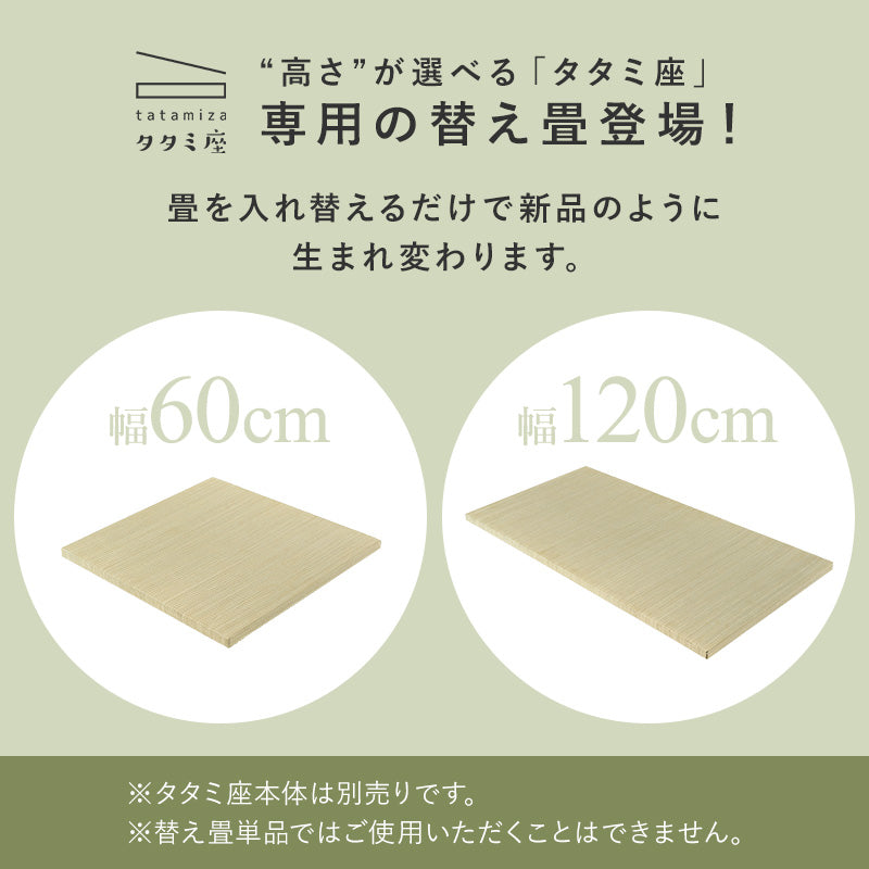 [幅60/120] 替え畳単品  （対応シリーズ："高さ"が選べるタタミ座）