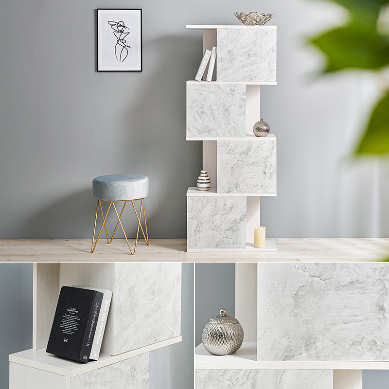 [幅56][3/4段] 大理石調 扉付きラック