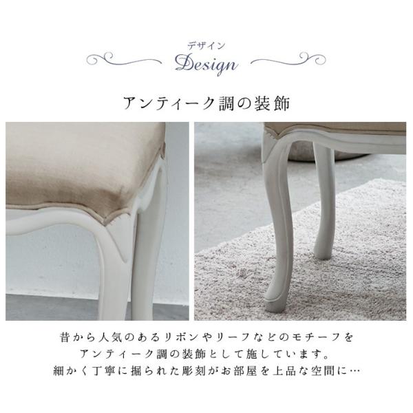 猫脚ドレッサー スツールセット 引き出し付き シャビーシックな三面鏡