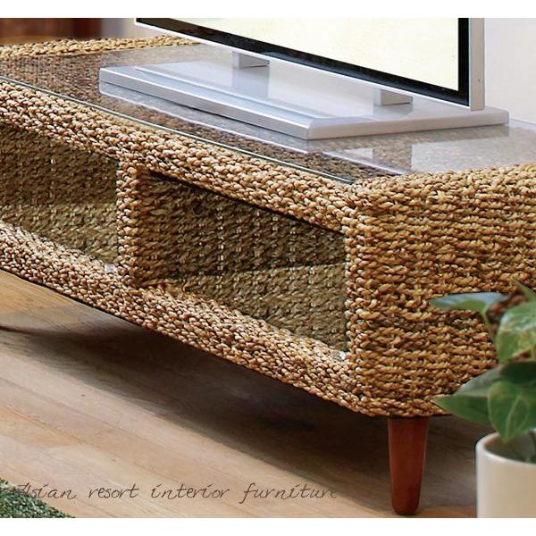 テレビボード ガラス天板 半完成品 アバカ素材 [幅120] | おしゃれな