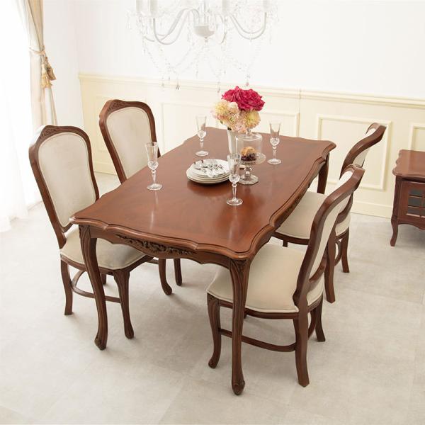 クラシカルな猫脚ダイニングテーブル単品 引き出し付き [幅135] Kitty