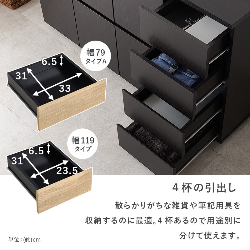 【新タイプ登場】[幅79/119] 大容量キャビネット Nice