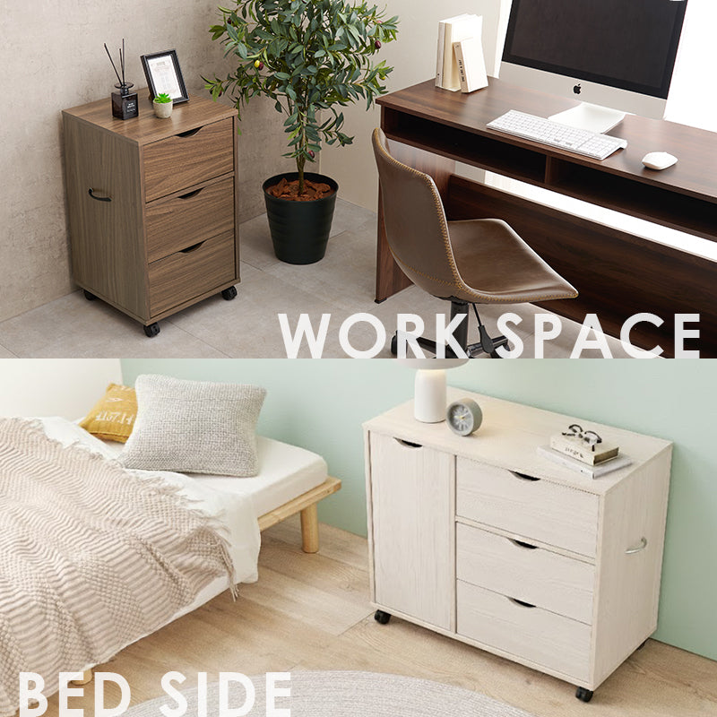 [幅40/80cm] キャビネット キャスター付き