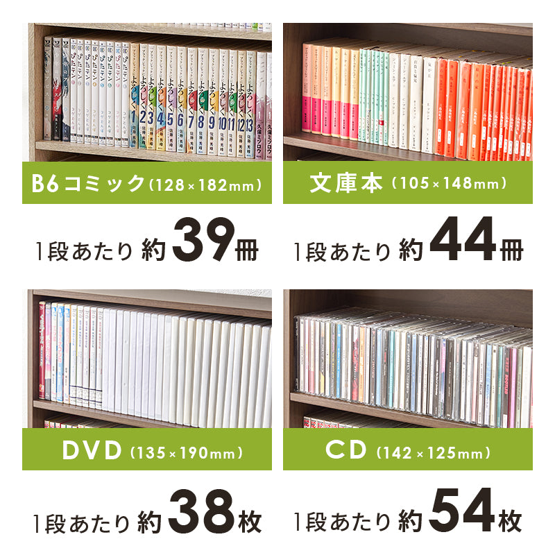 【新色登場】[幅60][1台/2台] スリム大容量本棚