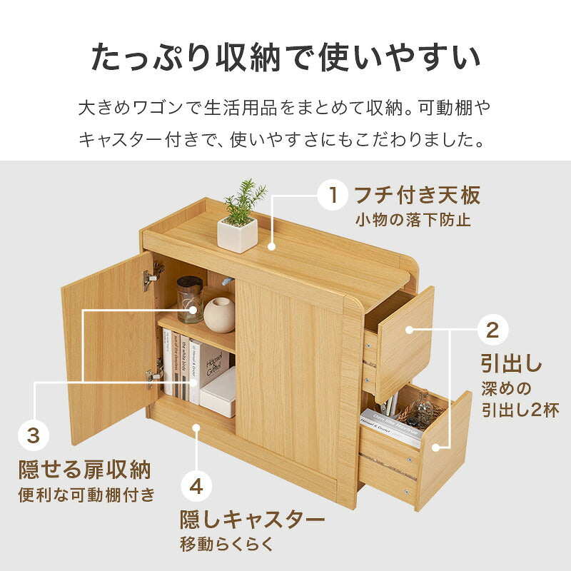 【新商品】[幅70] 大容量サイドワゴン