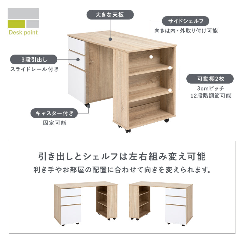 [2タイプ] システムベッド3点SET ベッド・デスク・ワゴン Favori