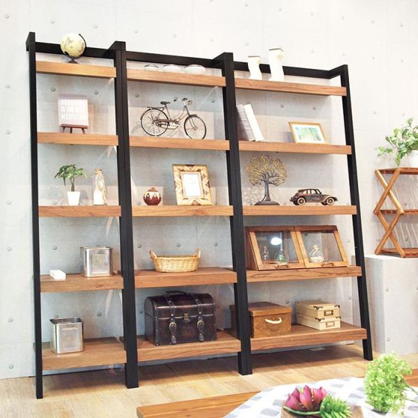 オープンラック　　　 RASIK（ラシク） シェルフ 約幅53.5×奥行48×高さ156cm レトロ調