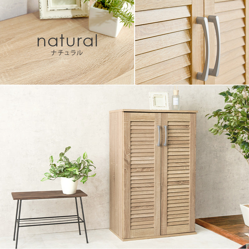 [幅60/89][単品/2点セット] シューズラック ルーバー扉タイプ