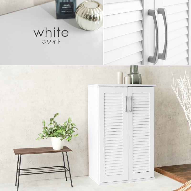 [幅60/89][単品/2点セット] シューズラック ルーバー扉タイプ