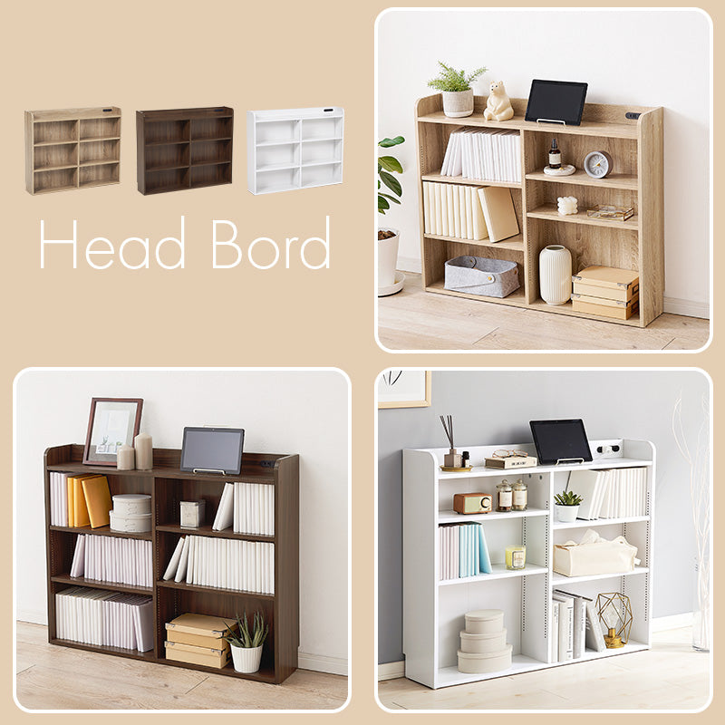 後付けヘッドボード [幅98][シングル専用] コンセント付き 可動棚付き