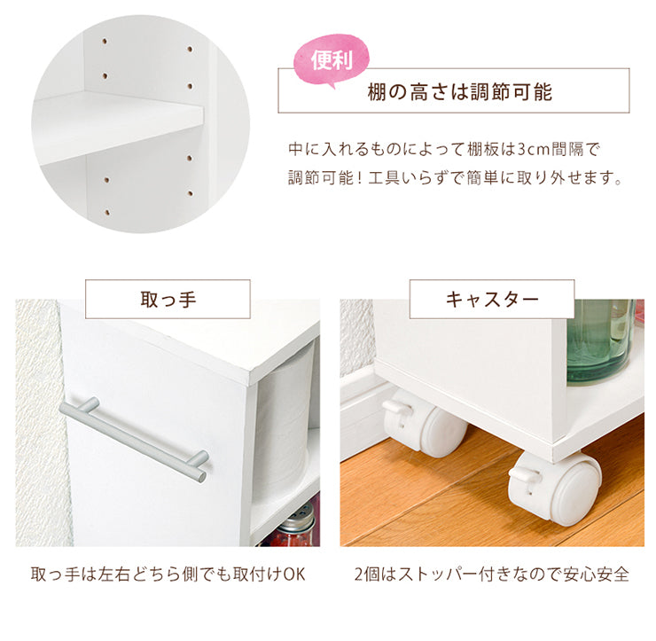 3段スリムコミックラック キャスター付き [奥行16] | おしゃれな家具