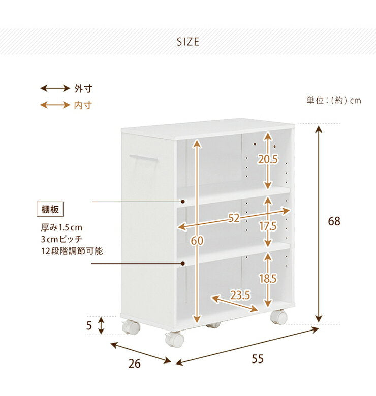 百貨店購入 高級収納棚 美品 即発送 LIFELEX 可動棚ラック 3段 メガーラ60 ホワイト／ナチュラル(3段