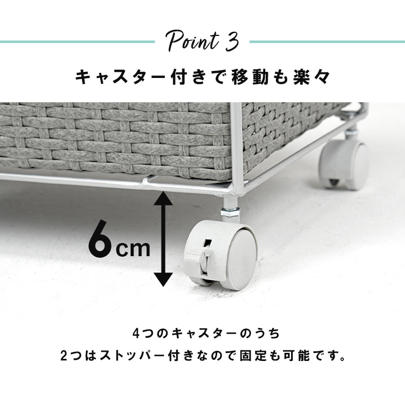[幅30.5/40.5/50.5/60.5] ラタン調ランドリーチェスト ノーマルサイズ SMOOTH