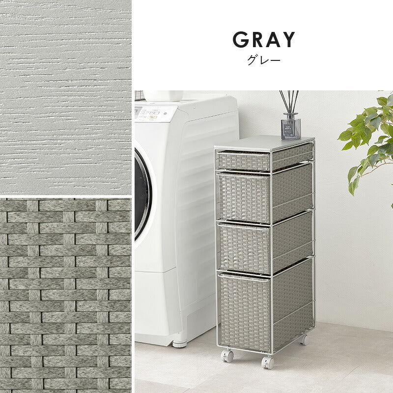 【新商品】[幅20/25/30] ラタン調ランドリーチェスト 天板付き SMOOTH