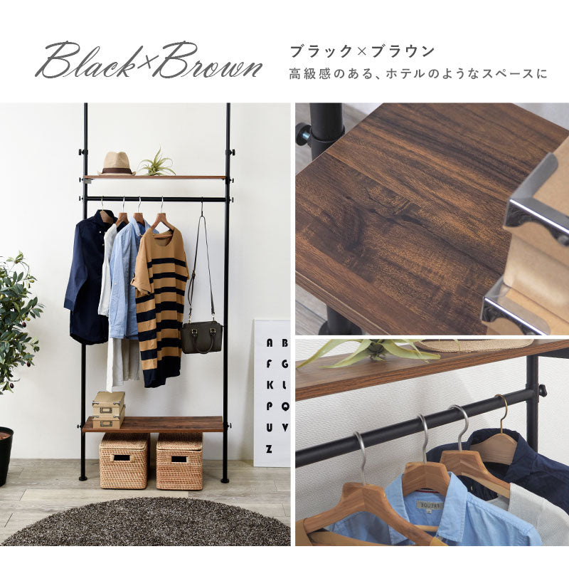 突っ張りハンガーラック 無段階高さ調節可能 [幅70/幅90] Deco