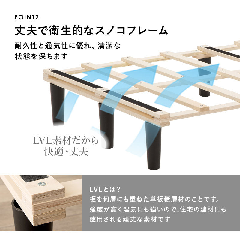 脚付きマットレスベッド ボンネルコイル [SSS/S/SD