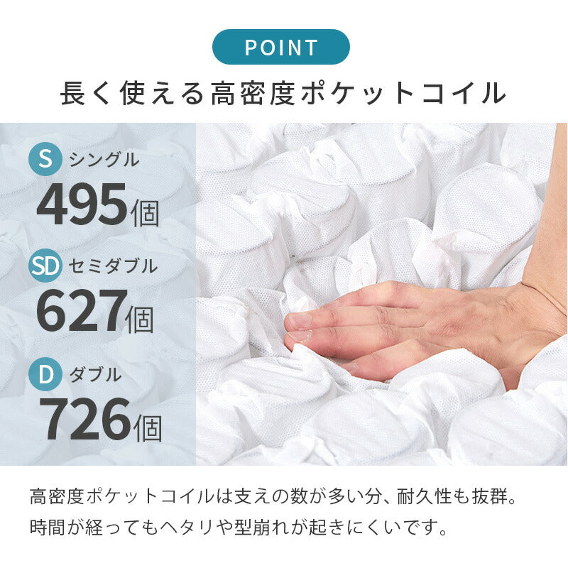 【新商品】[S/SD/D] 3Dメッシュ生地ポケットコイルマットレス Suu…