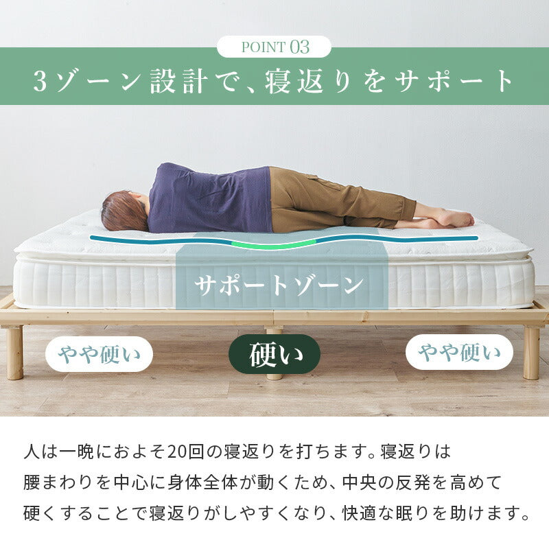 【新商品】[S/SD/D] 竹繊維混紡ポケットコイルマットレス 竹のちから