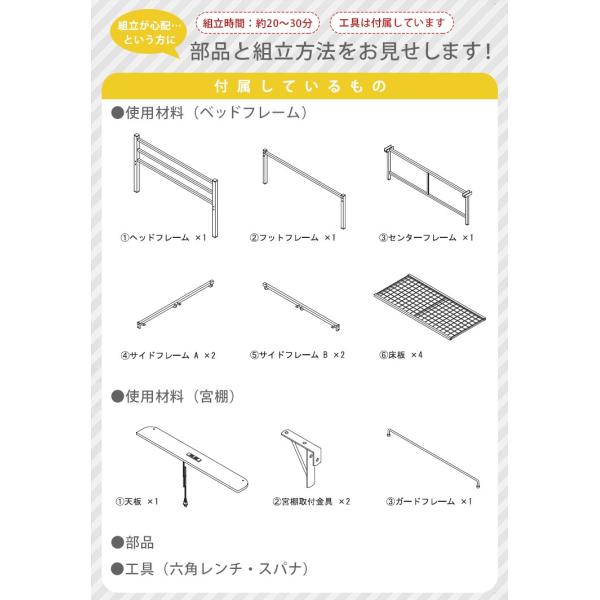 シングル パイプベッド(宮棚コンセント付き)【One】ワン(ベッド おしゃれ パイプベッド シングル ベット 宮付き 宮棚 棚 コンセント ベッド下収納 一人暮らし 新生活 省スペース かわいい 男前 シンプル 通気性 湿気対策)