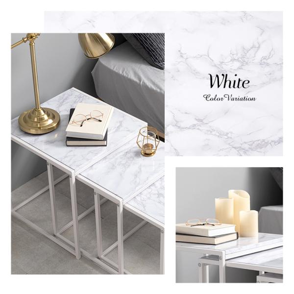 大理石調ネストテーブル [幅45] 角形 Marble | おしゃれな家具