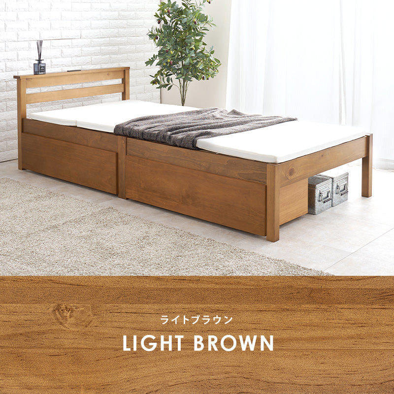 3分で組立できるすのこベッド 引き出しつき [シングル