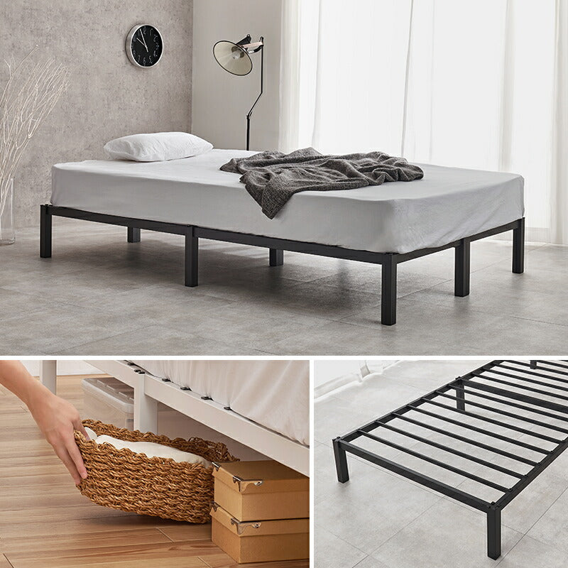 ネジ不要 パイプベッド（フレーム単品orマットレスセット） [シングル