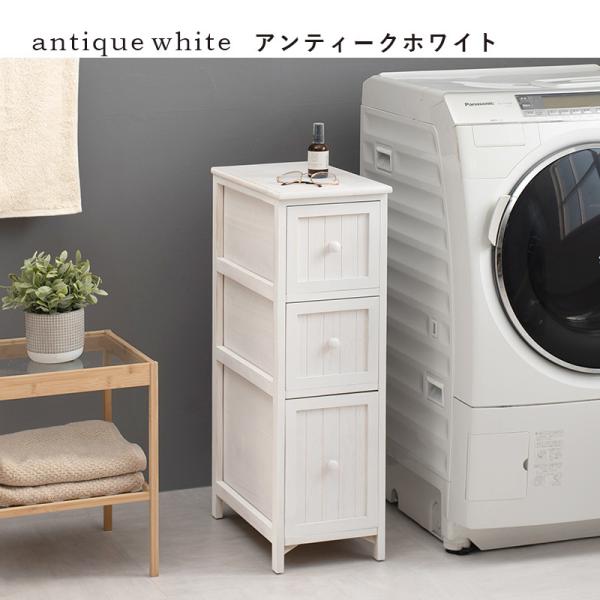 スリムチェスト　デュエット　アンティークホワイト スリムチェスト アンティーク調 完成品 [幅25] sherbet | キャビネット
