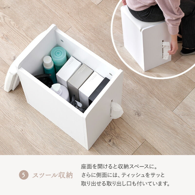 LEDライト付きドレッサー スライドミラー コンセント付き 収納付き