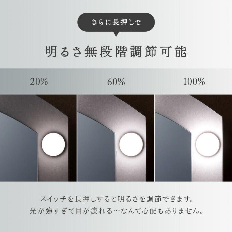 【新商品】[幅80]  LEDライト付きドレッサー スライドミラー コンセント付き  収納付きスツールセット