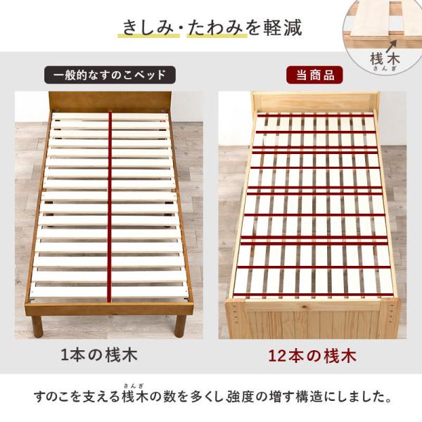 すのこベッド 頑丈 シングル 敷布団対応 耐荷重350kg 高さ調節