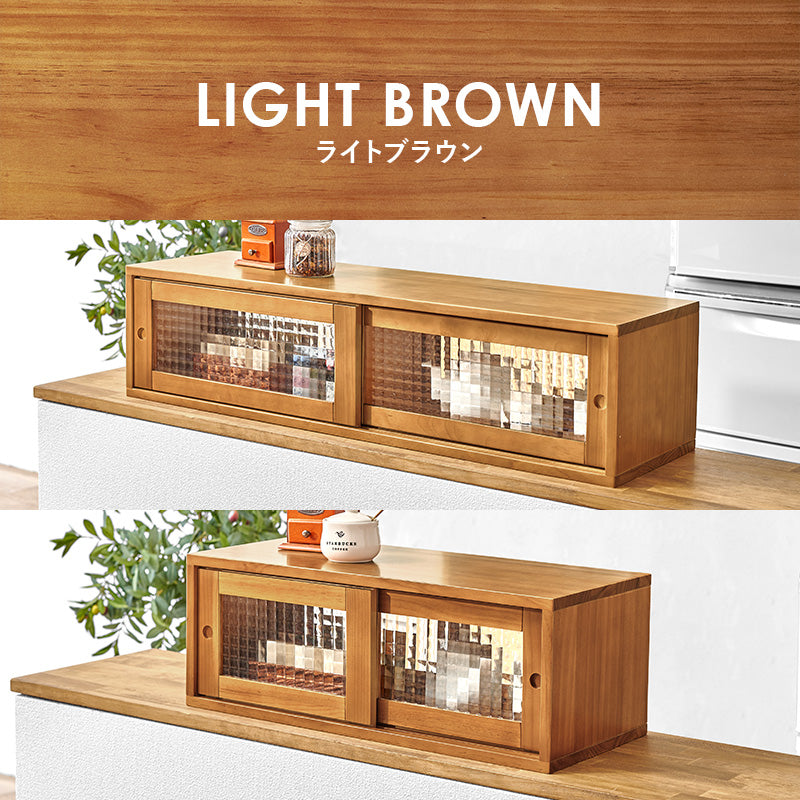 カウンター上ガラスケース [幅60/90] 天然木 完成品 | カウンター上