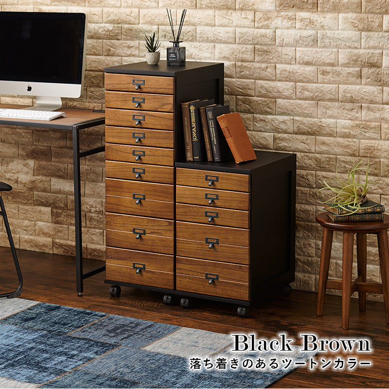 書類チェスト キャスター付き [A4/B4][5段/9段] 半完成品 Chelsea