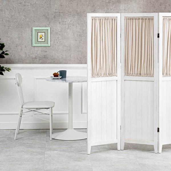 パーテーション カーテンタイプ 木製 アンティーク調 [4連][高さ148