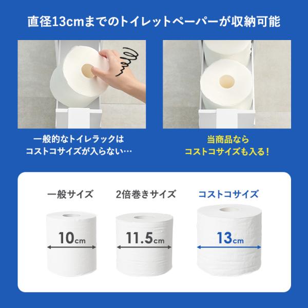 完成品 コストコ対応 スリムトイレラック 幅17【First】ファースト(キャスターつき トイレラック トイレ収納 隙間収納 トイレ用品 ラック トイレットペーパー コストコ ダブル 2倍巻き 3倍巻き 白 ホワイト 薄型 省スペース 大容量 スリム シンプル おしゃれ オシャレ)