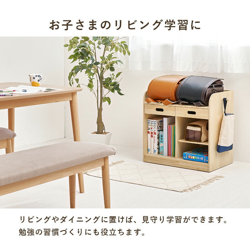 【新商品】[幅62] ランドセルラック 隠しキャスター付き Pine