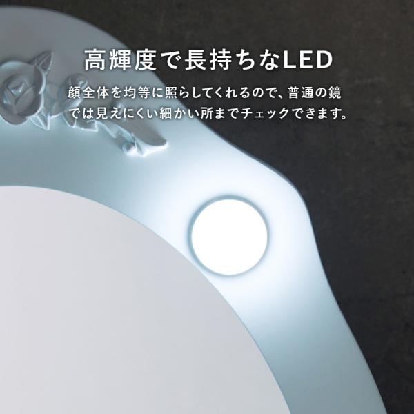 猫脚ドレッサー LEDライト付き スツールセット[幅90] 三面鏡