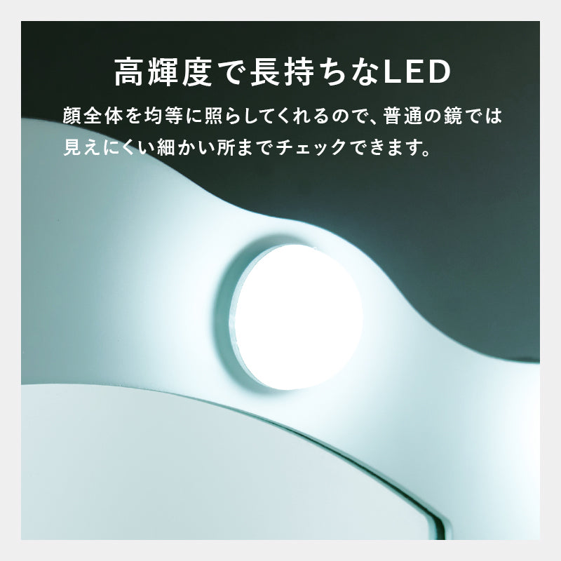 [幅75][LEDライト付き・なし] 三面鏡 猫脚ドレッサー スツールセット Rose